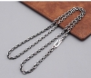 S925 Sterling Silver Vintage Horsewhip Necklace Women's Thai Silver Aged Fashion Personalized Hip-hop Trend Men's Necklace Sweat S925 Sterling Silver Vintage Horsewhip Necklace Women's Thai Silver Aged Fashion Personalized Hip-hop Trend Men's Necklace Sweat