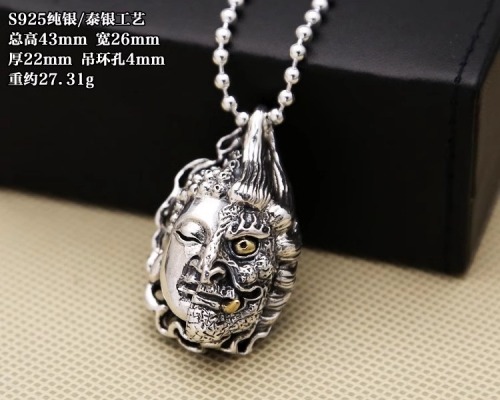 S925 Pure Silver Pendant, Creative Retro Thai Silver Necklace, Matching Pendant for Men and Women S925 Pure Silver Pendant, Creative Retro Thai Silver Necklace, Matching Pendant for Men and Women
