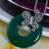 Thai Silver Pendant Green Agate Lucky Pendant Thai Silver Pendant Green Agate Lucky Pendant