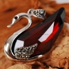 Thai Silver Garnet Swan Pendant Thai Tribal Pendant Thai Silver Garnet Swan Pendant Thai Tribal Pendant