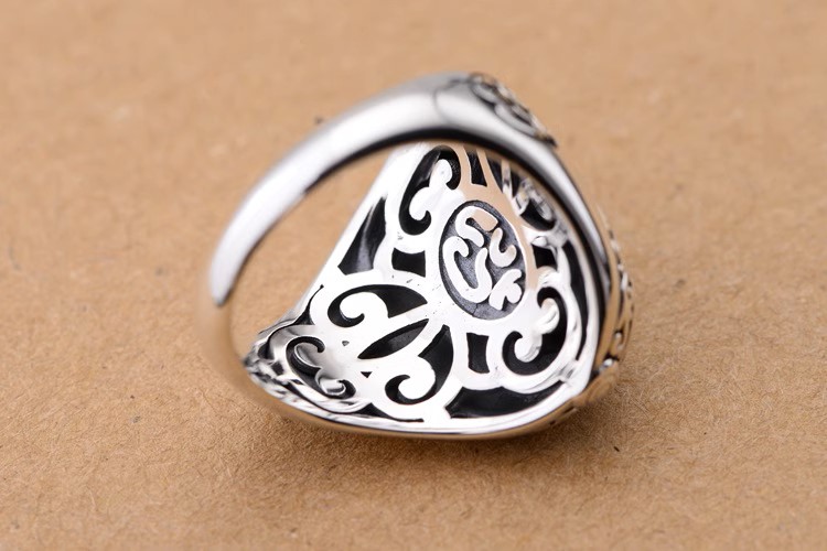 s925 sterling silver retro Thai silver ring personalized men's elephant trunk simple trend ring men's domineering index finger r