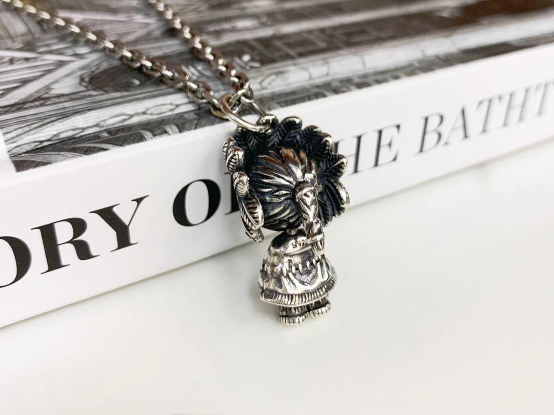 Dark Series S925 Sterling Silver Jewelry for Men and Women, Indian Witch Doll Charm Pendant