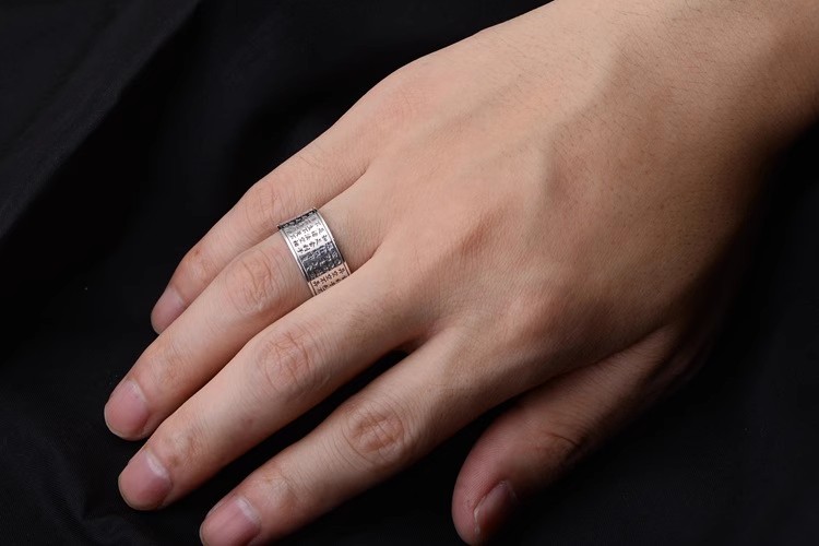S999 full silver heart by men and women sterling silver rings fashion men and women couples broad face simple finger ring nation