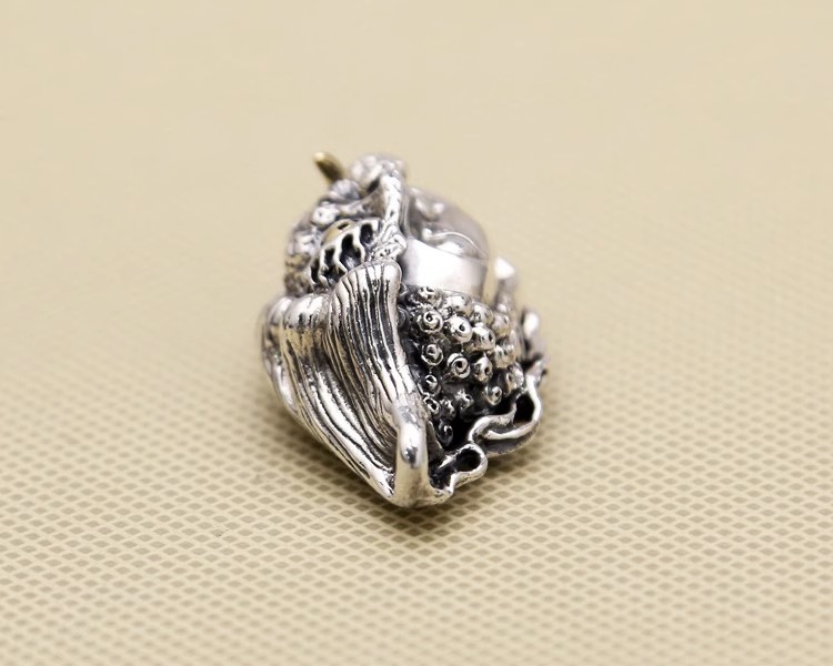 S925 Pure Silver Pendant, Creative Retro Thai Silver Necklace, Matching Pendant for Men and Women