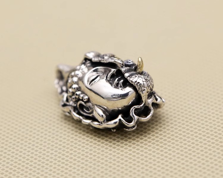 S925 Pure Silver Pendant, Creative Retro Thai Silver Necklace, Matching Pendant for Men and Women