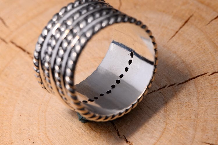 s925 sterling silver Korean version old retro Thai silver wide version twisted pattern personalized men's sterling silver index