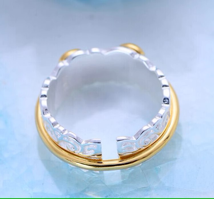 s925 sterling silver vintage Thai silver plain silver men and women couple tail ring pair of rings open tight hoop charm ring