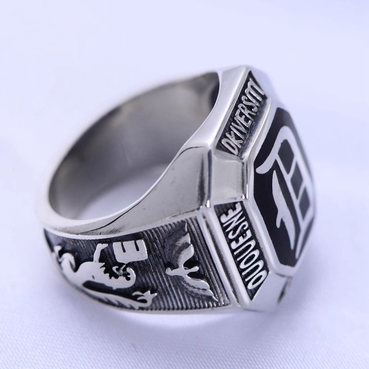 S925 sterling silver retro Thai silver man domineering Lion Fashion Vampire Diary Ring Male Lion Eagle D ring