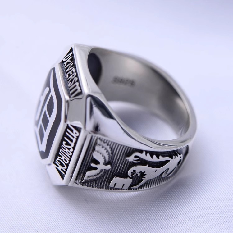 S925 sterling silver retro Thai silver man domineering Lion Fashion Vampire Diary Ring Male Lion Eagle D ring
