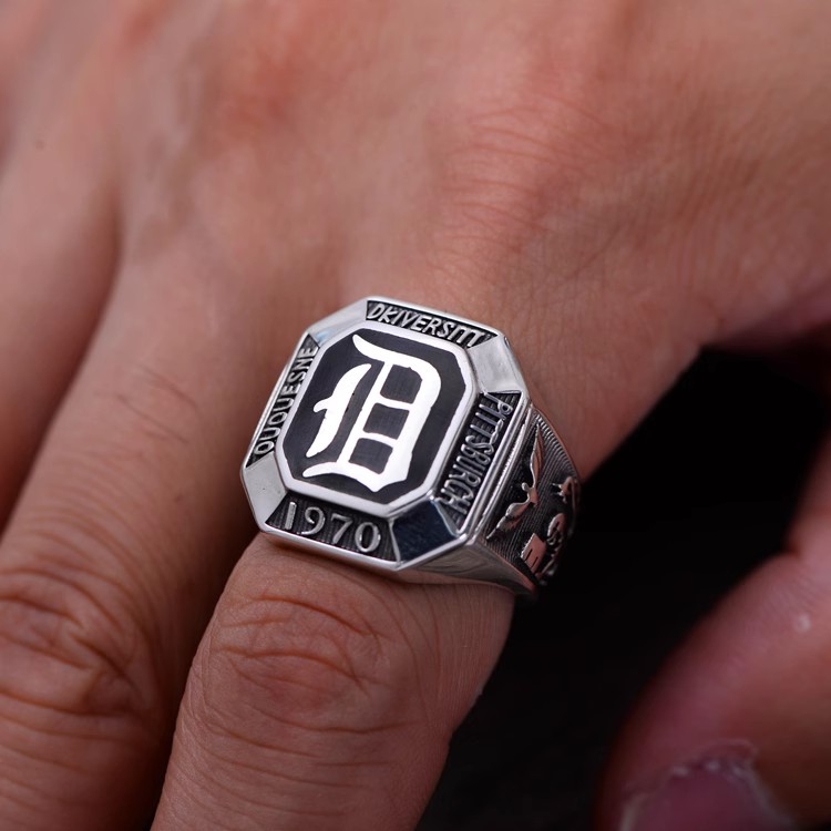 S925 sterling silver retro Thai silver man domineering Lion Fashion Vampire Diary Ring Male Lion Eagle D ring
