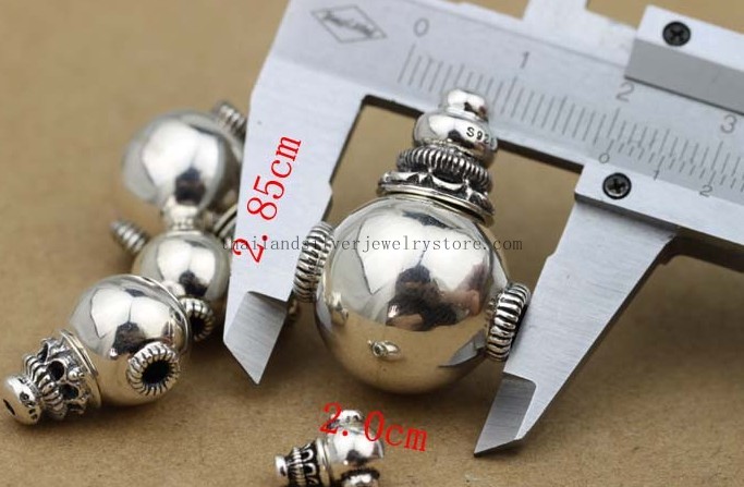 Handmade 925 Silver Guru Bead Three Hole Bead for Mala