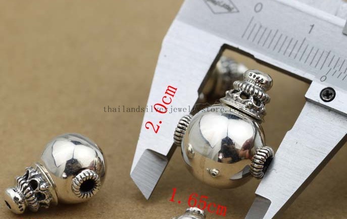 Handmade 925 Silver Guru Bead Three Hole Bead for Mala